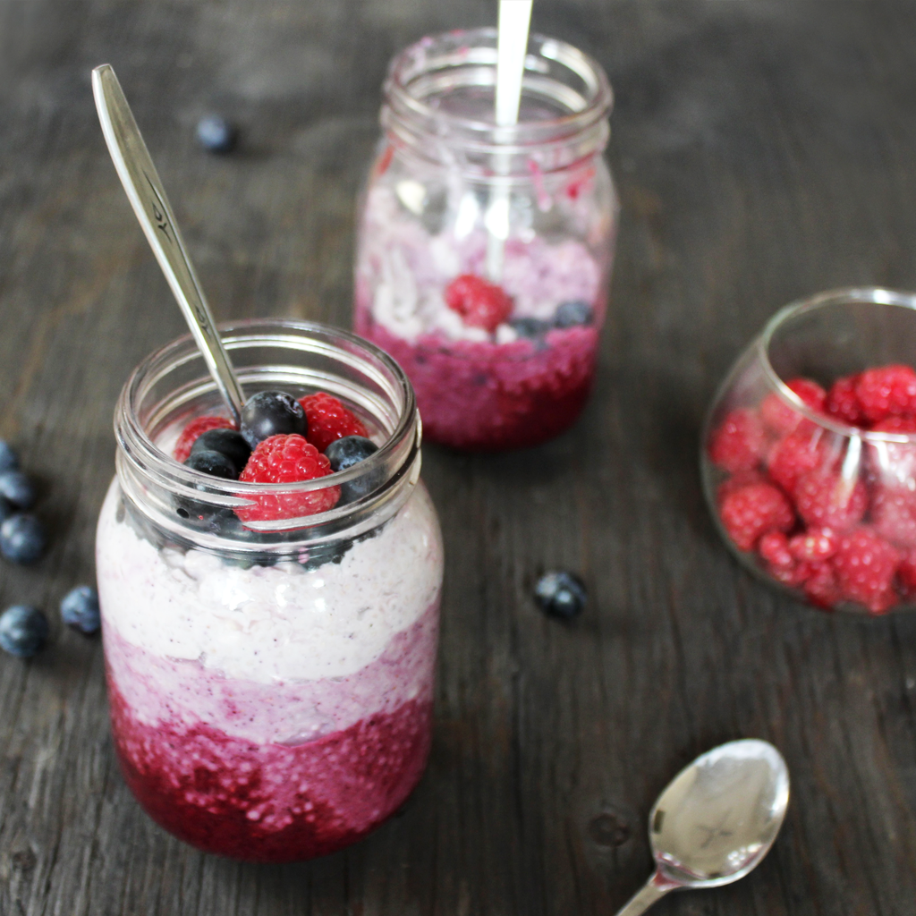 Easy Layered Chia Pudding in a Mason Jar