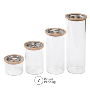 Luvele Tall Glass Vacuum Container set of Four