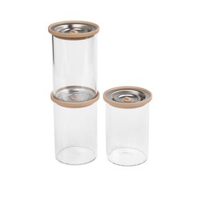 Luvele Tall Glass Vacuum Container set of Three 800ml