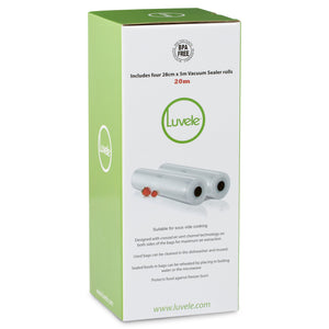 Luvele Vacuum Sealer Bag Rolls | 28cm by 20m Sous Vide Bags